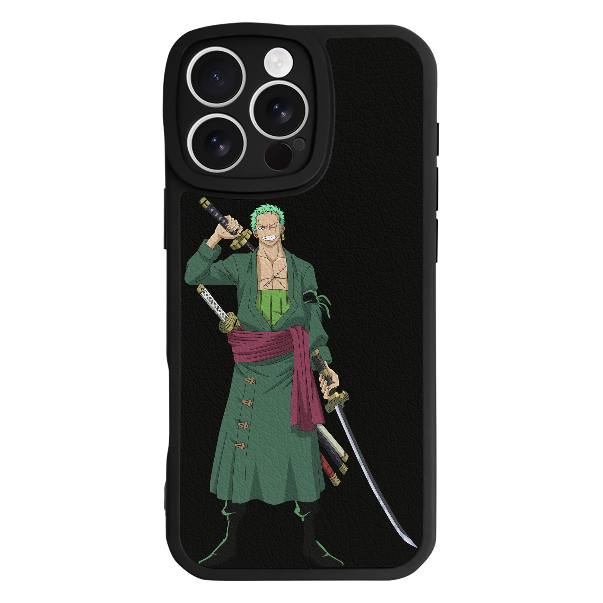 （画像用） ワンピース ロロノア・ゾロ ONE PIECE Roronoa Zoro 【iPhone 16シリーズ対応】シリコンスマホケース（レザー調） 材質：シリコン